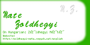 mate zoldhegyi business card